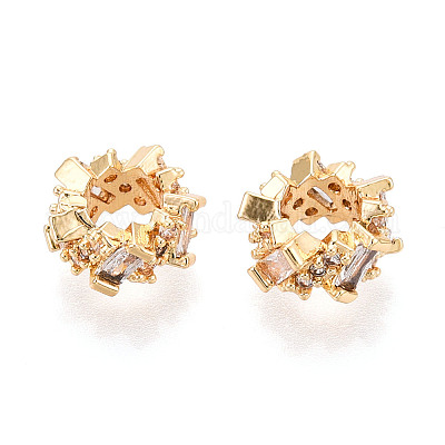 Латунь микропаве прозрачный кубический цирконий европейский бисер KK-N275-08G-1