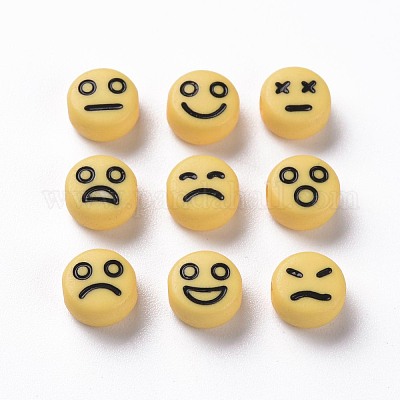 Непрозрачные светлые акриловые бусины цвета хаки MACR-N008-42-C04-1