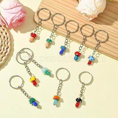 10шт брелок-подвеска в виде гриба лэмпворк KEYC-FS00021-1