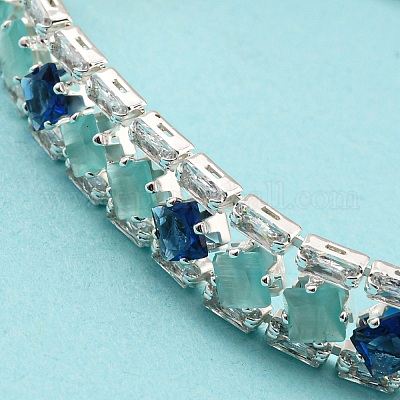 Браслет из латуни с ромбическими звеньями BJEW-Q771-08S-1