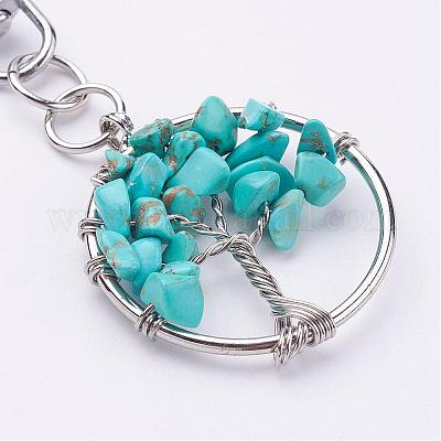 Синтетический бирюзовый брелок KEYC-P032-C12-1