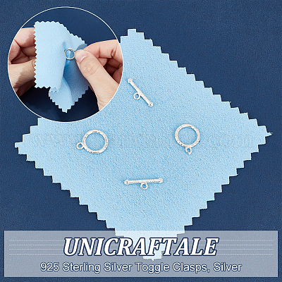2 шт. 925 застежки-тоггл из стерлингового серебра STER-UN0001-45-1