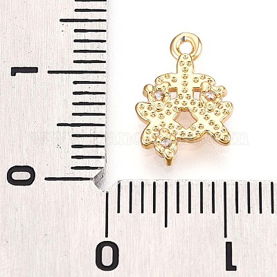 Латунные микропаве прозрачные подвески с фианитом KK-T075-20G-1