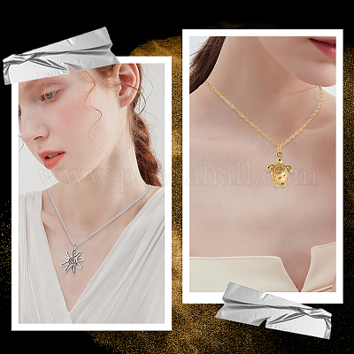 10 шт. 2-х цветное ожерелье из нержавеющей стали 304 с цепочкой NJEW-SC0001-25-1