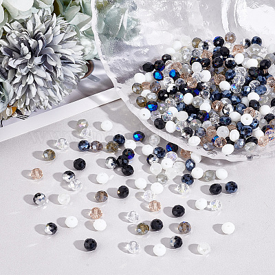 384шт 12 цвета гальванические стеклянные бусины EGLA-PH0001-51-1