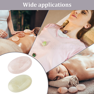2 Stück 2 Stile natürliches Rosenquarz & Serpentin-Massagewerkzeug&nbsp;MRMJ-NB0001-20-1