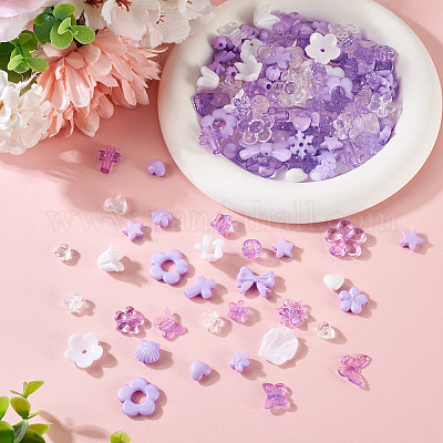 100 г прозрачных и непрозрачных акриловых бусин TACR-TA0001-57A-1