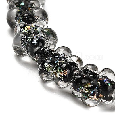 Нити стеклянных бусин из дихроичной фольги ручной работы DICH-U001-04B-1