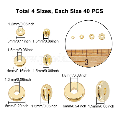 スーパーファインディング真鍮スペーサービーズ 長持ちメッキ そろばん ゴールドカラー 3x1.5mm 穴：1.2mm 160個/箱の通販 -  PandaHall（パンダホール）