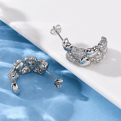 Серьги-гвоздики из циркония EJEW-D322-07P-02-1