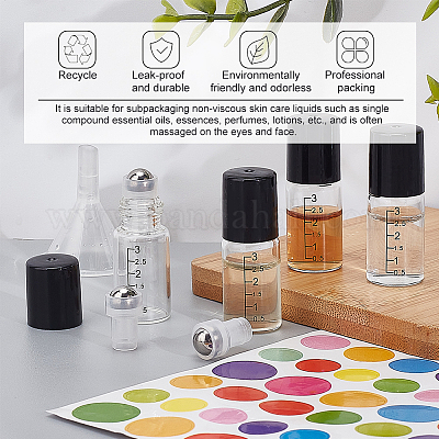 24 шт. прозрачные стеклянные бутылки-роллеры MRMJ-BC0003-36-1