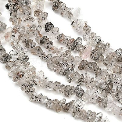 Нити бусин из натурального черного клубничного кварца G-B160-A03-1