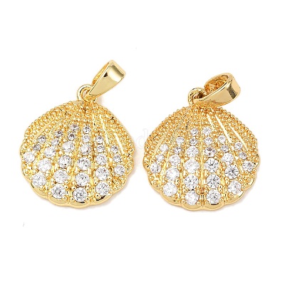 Латунные микропаве прозрачные подвески с фианитом KK-G543-09G-02-1