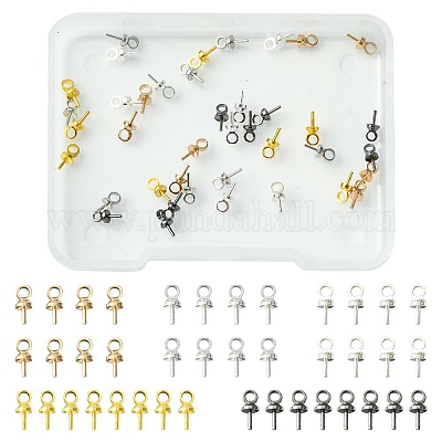 40шт 5 цвета латунные подвески с колышками KK-FS0001-25-1