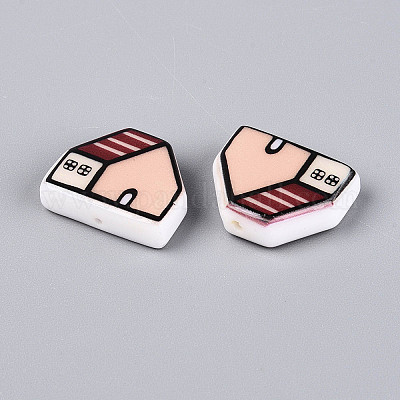 Печатные непрозрачные бусины из смолы&nbsp;RESI-N043-09B-02-1