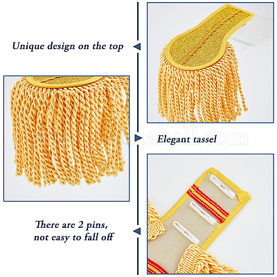 Съемные погоны с кисточками из ткани AJEW-WH0460-128-1