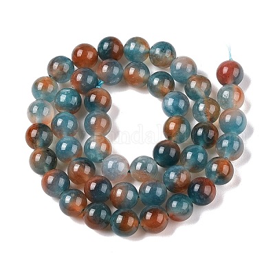 Окрашенные природные белый нефрит бисер пряди G-T138-8mm-210-23-1