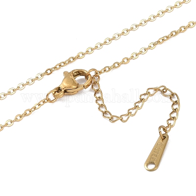 Ионное покрытие (ip) начальная буква 304 нержавеющая сталь кулон ожерелья NJEW-M199-01G-S-1