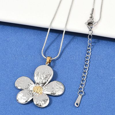 Двухцветные подвески из нержавеющей стали 304 для женщин NJEW-S445-01E-GP-1