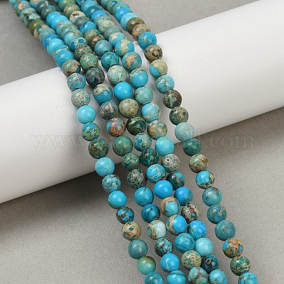 Нити бусин из окрашенного натурального регалита/императорской яшмы/морского осадка яшмы G-B124-C04-10-1