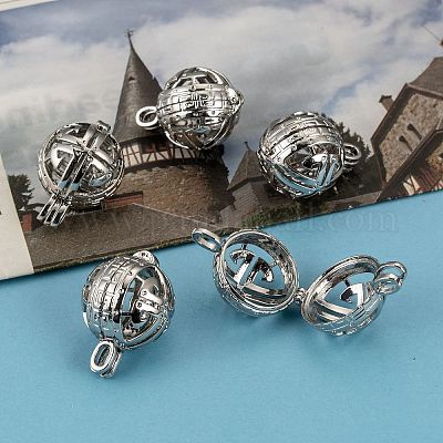 Полые медные Locket подвески KK-D414-09-NR-1