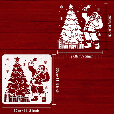 Wholesale FINGERINSPIRE Christmas Tree Stencils 30x30cm 6