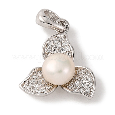 Подвески из чистого серебра 925 пробы с родиевым покрытием и прозрачным микропаве циркония STER-C009-07P-1