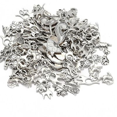 Подвески из сплава в тибетском стиле с тематикой котенка TIBEP-MSMC018-M2AS-1