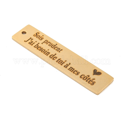 Большие подвески из нержавеющей стали 201 с вакуумным покрытием PVD STAS-L079-027N-G-1