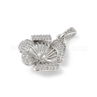 Латунные микро-паве прозрачные кубические цирконии европейские подвески-шармы KK-K297-56P-1