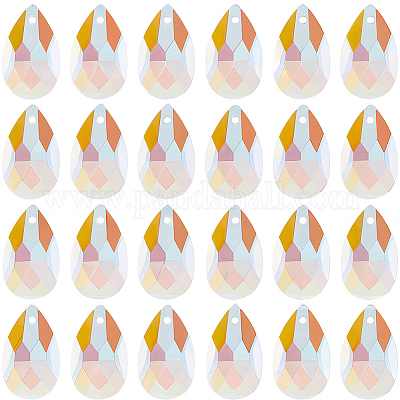 40шт граненые стеклянные подвески в форме капли GLAA-SP0001-11E-1