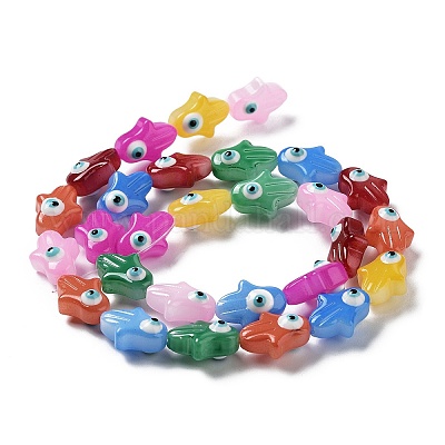 Непрозрачные цветные стеклянные бусины GLAA-P057-B08-1