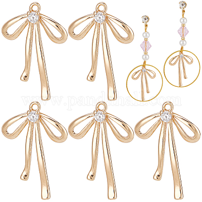 6 пара латунных подвесок с микропаве из прозрачных кубических цирконий KK-CN0002-97-1