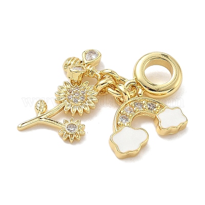 Латунь микропаве прозрачный кубический цирконий европейские подвески с подвесками&nbsp;LS-KK-K368-36G-1