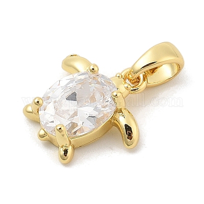Подвески из листовой латуни с покрытием из прозрачного кубического циркония KK-S407-13G-A-1