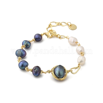 Жемчужные браслеты из бисера BJEW-P350-01G-1