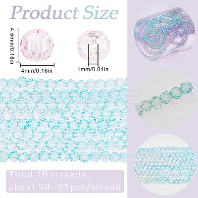 10 нить прозрачных стеклянных бусин градиентного цвета GLAA-SC0002-04E-1