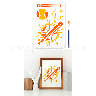 1 шт. художественные кисти с 1 шт. трафаретами для рисования с выемками для животных DIY-MA0006-56-1