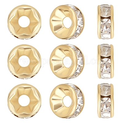 200 шт. латунные прозрачные кубические циркониевые бусины с паве KK-BBC0015-87A-1