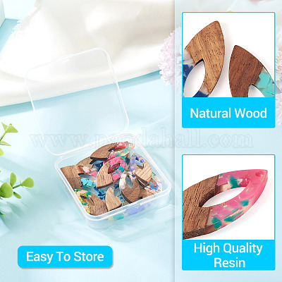 14 шт. подвески из 7-х цветов из смолы и ореха FIND-TA0006-36A-1