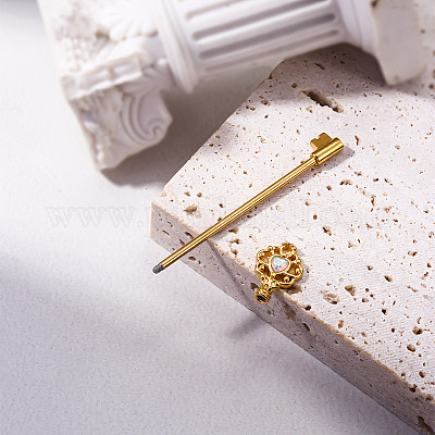 Серьги-гвоздики с латунным паве из синтетического опала FS-WGDBF86-02-1