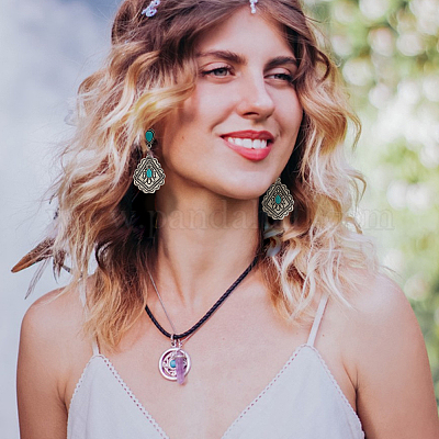 6 пара сережек-гвоздиков в форме ромба EJEW-AN0001-05-1