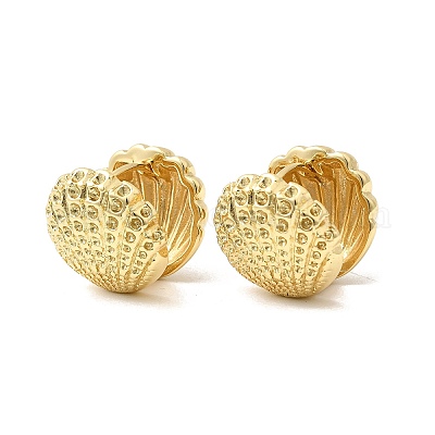 Серьги-кольца из латуни в форме ракушки EJEW-Z149-01G-1