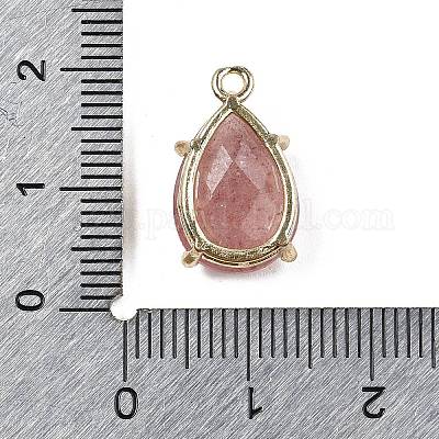 Граненые подвески из натурального клубничного кварца G-M431-16G-06-1