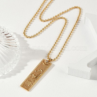 Ожерелья с подвеской в виде созвездия из нержавеющей стали 304 с прозрачным кубическим цирконием для женщин и мужчин NJEW-S435-01G-H-1