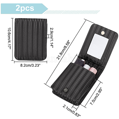 Футляр для губной помады из искусственной кожи с зеркалом CON-WH0088-51B-1