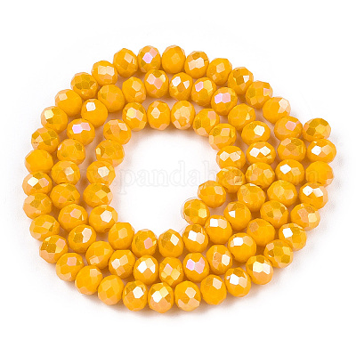 Стеклянные бусины с гальваническим покрытием  EGLA-A044-P8mm-B29-1