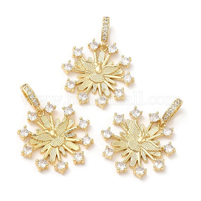 Латунные микро проложить кубического циркония подвески KK-M246-14G-1