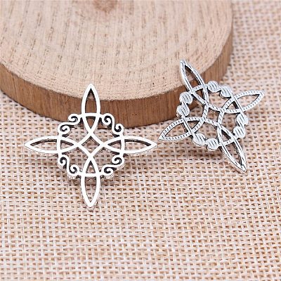 Lot De 2 Pendentifs Pompon Argenté - Style Tibétain - Alliage Et Coton - Neuf