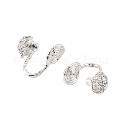 Латунные серьги с клипсами KK-K371-27B-P-1